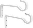 6 Inch 2 Pack Heavy Duty Outdoor Plant Hangers for Hanging Baskets, Iron Hanging Plant Brackets, Metal Plant Wall Hooks for Lantern, Bird Feeder, Windchime, White by GreenHaven Gardens