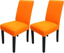 JQinHome Dining Chair Slipcover, High Stretch Removable Washable Chair Seat Protector Cover Set of 2,Chair Covers for Halloween Dining Room, Kitchen,Home Party,Wedding Ceremony(Orange, 2PC) by CozyNest Decor