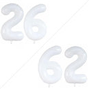 GOER Number 26 Balloons for 26th Birthday Party Decorations,42 Inch Jumbo Foil Helium 62 Balloons for 62nd Birthday Party Decoration (White) by TinyTreasures Baby Boutique