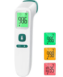Forehead Thermometer for Adults and Kids, Fast Accurate Thermometer with Fever Alarm, 1S Reading & Silent Mode, Easy to Use Health Thermometer (Green) by TinyTreasures Baby Boutique