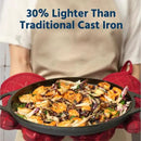 COOKLIFE 12 Inch Lightweight Pre-Seasoned Cast Iron Griddle - Smooth Polished Surface, Easy to Clean Cast Iron skillets Use in the Oven, on the Stove or Grill, Over a Campfire by GreenHaven Gardens