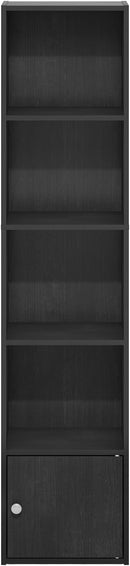 Furinno Luder Shelf Bookcase with 1 Door Storage Cabinet, Blackwood by TinyTreasures Baby Boutique