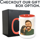 Personalized Coffee Mug, Custom Drawing Portrait Gift, Funny Customized Coffee Gift for Men & Women, Custom Mugs with Pictures, Orange 15oz Customized Ceramic Tea Cup by TinyTreasures Baby Boutique