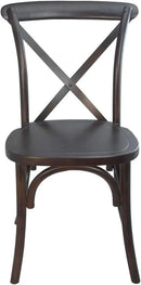 EMMA + OLIVER 2-Pack Walnut X-Back Chair by CozyNest Decor