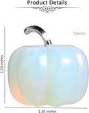 Jovivi Opalite Crystal Pumpkin Figurine, 1.2" Mini Carved Gemstone Pumpkin Statue Decor Healing Stones Decorative Ornaments for Fall Harvest Thanksgiving Halloween Decorations Home Decor by CozyNest Decor