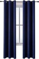 ChrisDowa Grommet Blackout Curtains for Bedroom and Living Room - 2 Panels Set Thermal Insulated Room Darkening Curtains (Navy Blue, 42W x 84L) by CozyNest Decor
