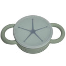 BraveJusticeKidsCo. | Snack Attack II Snack Cup | Collapsible Silicone Snack Container | Toddler and Baby Snack Catcher Lid (Desert Sage) by TinyTreasures Baby Boutique