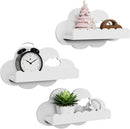 NACHES 3-Piece Floating Bookshelf - Scalloped White Cloud Wooden Wall Shelves, Kids Room/Nursery Decor for Books & Picture, Easy to Mount Display Shelves by TinyTreasures Baby Boutique