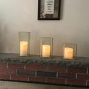 Hewory Glass Hurricane Candle Holder Set of 18, Gold Large Hurricane Centerpiece for Table, Tall Floor Square Pillar Candle Holders Lantern Set for Wedding, Anniversary, Party, Fireplace, Dining Room by CozyNest Decor