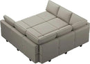Belffin Modular Sectional Sofa with Ottomans Velvet Reversible Chaise Sleeper Bed Storage Seat Grey…, MD-S-1 by CozyNest Decor