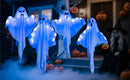 4 Pack Halloween Hanging Ghost Decorations, 27.5" Light Up Spooky Floating Ghosts with LED Glow, Waterproof Outdoor & Indoor Haunted House, Porch, Yard, Garden Party Decor by CozyNest Decor