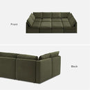 mopio Oversized Modular Sectional Sofa with Fully Removable Covers and Storage, Convertible U, L-Shaped and Sleeper Sectional, Modern Couches with Ottoman Chaise (Olive Green Velvet, 8 Seats, Sleeper) by CozyNest Decor