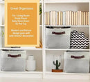 SIMPLE HOUSEWARE Large Fabric Storage Bin, 15" x 11" with Leather Like Handles, 3 Pack, Gray by CozyNest Decor