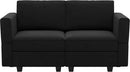 Belffin Modular Loveseat Sofa Couch with Storage Seats Velvet 2 Seater Love Seats for Small Spaces Black by CozyNest Decor
