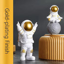 4 Pcs Gold White Astronaut Statues Set, Spaceman Sculpture Figurines Home Ornament Cake Toppers Gift by CozyNest Decor