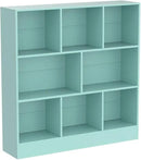 LEYAOYAO 8 Cube Bookshelf with Base,3 Tier Modern Mint-Green Kids Bookcase,Standing Wide Bookshelves Storage Organizer Toy Shelf,Wood Display Children's Book Shelves for Bedroom,Living Room,Nursery by CozyNest Decor