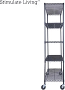 48"x18"x72" PRIME HEAVY DUTY Black 5-Tier Wire Shelving NSF 4000 LBS MAX Capacity Storage Rack for Commercial, School, Home, Garage, Warehouse, Industrial, and Hospital Uses (with Wheels) by CozyNest Decor