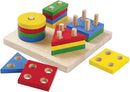 PlanToys (2403 Wooden Geometric Sorting Board Sustainably Made from Rubberwood and Non-Toxic Paints and Dyes by TinyTreasures Baby Boutique
