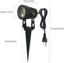Pack of 2, Outdoor LED Landscape Lights Waterproof Spotlight with Spike Stand and Plug for Driveway, Outdoor Lawn Lighting, Flood Garden, Yard (5W Mini Cool White) by GreenHaven Gardens