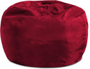 Posh Creations Bean Bag Chair Round Structured Seat for Toddlers and Kids, Comfy Chair for Gaming, Reading, and Watching TV, 100in Round Classic Chair, 100in Round Classic Chair, Microsuede - Red by TinyTreasures Baby Boutique
