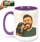 Personalized Coffee Mug, Custom Drawing Portrait Gift, Funny Customized Coffee Gift for Men & Women, Custom Mugs with Pictures, Purple 15oz Customized Ceramic Tea Cup by TinyTreasures Baby Boutique