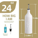 Sweejar Ceramic Olive Oil Dispenser Bottle, 24 Oz Relief Opaque Oil Cruet Protects To Reduce Oxidation, Suitable for Storage Soy Sauce, Coffee Syrup, Liquids, Set of 1 (Gradient Orange) by CozyNest Decor