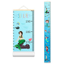 Baby Height Growth Chart - Canvas Height Chart for Kids Baby Child Toddler Boys Girls Growth Chart for Wall Room Nursery Decor Hangable and Removable Measuring Wall Ruler (Mermaid, Beige Wood) by TinyTreasures Baby Boutique