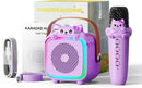 Karaoke Machine with 2 Wireless Microphones for Kids Adults,Portable Bluetooth Speaker Girls Toddlers Toy Gift for Aged 3-12 Year Birthday Parties Christmas Party - Purple by TinyTreasures Baby Boutique