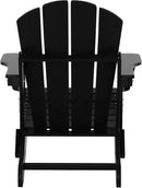 WO Home Furniture Adirondack Chairs Table Set of 3 PCS Outdoor Folding Chairs Coffee Table Weather/UV Resistant for Lawn, Garden, Bon Fire, Balcony (Black) by GreenHaven Gardens