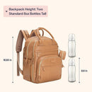BabbleRoo Leather Diaper Bag Backpack - Baby Essentials Travel Baby Bag, Multi function, Waterproof, with Changing Pad, Stroller Straps & Pacifier Case – Unisex, Light Brown by TinyTreasures Baby Boutique