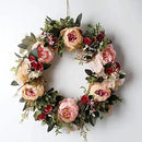 Peony Spring Wreath for Front Door, Handmade Pink Floral Wreath Artificial Spring Garland Wreath for Front Door Wall Wedding Party Home Deco by CozyNest Decor