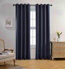 MIUCO Blackout Curtains Room Darkening Textured Grommet Window Curtains 2 Panels for Office 52x95 Inch Long Navy Blue by TinyTreasures Baby Boutique