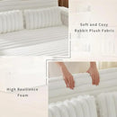 68.11" Corduroy Sleeper Chair Bed with USB Port, Cup Holders & Side Storage Pockets – 3-in-1 Foldable Sofa Bed for Guest Room, Living Room -White by CozyNest Decor