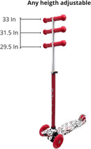 Maxi Scooter for Kids Ages 6-12 Lean-to-Steer 3 Wheel Scooter for Kids Ages 6-12 PU Light-Up Wheels Kids Scooter Adjustable Height Light Weight Aluminum Scooters T-Bar Colorful Design Printed by TinyTreasures Baby Boutique