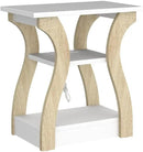 End Table Set of 2 with Charging Station, Side Table with USB Ports and Outlets, Nightstand, 3 Tier End Table with Storage Shelf for Living Room, Bedroom (White Set of 2) by CozyNest Decor