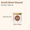 ComSaf 0.5 Qt Glass Food Storage Jars Set of 6, Clear Glass Storage Containers with Lids, Pantry Organization Jar, Spice, Blooming Tea, Coffee, Cookie and Sugar Container, Small jar Set for Kitchen by CozyNest Decor