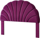 24KF Stunning Crown Design King Headboard, Upholstered Soft Velvet Petal Pattern Headboard King/CA King-Violet by CozyNest Decor