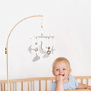 Baby Crib Mobile Arm - Wooden Baby Mobile Crib Holder for Hanging Baby Crib Attachment for Nursery Decor (Curved Structural Arm) by TinyTreasures Baby Boutique