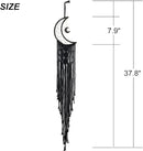 MOONFLY Black Moon Dream Catcher with Handmade Woven Cotton Dream Catchers Boho Macrame Wall Hanging Home Decoration Ornament Craft Gift (Black Moon) by CozyNest Decor
