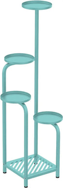 TOSKING 5 Tier Tall Plant Stand Indoor Outdoor, Heavy Duty Corner Shelf for Plants & Decor, Space Saving 3.9FT Metal Flower Pot Stand for Balcony, Garden, Living Room, Patio (Blue, 47in) by GreenHaven Gardens
