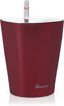 Dexceder 6x7 Self Watering Planter Indoor Outdoor, High Gloss Table Flower Plant Pot with Water Level Indicator (Wine Red) by GreenHaven Gardens