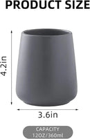 Grey Toothbrush Holder for Bathroom - Ceramic Tooth Brushing Holders, Toothpaste Holder, Reusable Toothbrush Mouthwash Cup, Space-Saving Design for Bathroom Countertop by CozyNest Decor