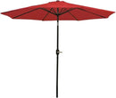 Sunnydaze Outdoor Patio Umbrella - Polyester Table Market Umbrella with Push-Button Tilt and Crank - 8 Sturdy Ribs - Red - 9ft by GreenHaven Gardens