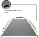 Oileus X-Large 4 Person Beach Tent Sun Shelter - Portable Sun Shade Instant Tent for Beach with Carrying Bag, Stakes, 6 Sand Pockets, Anti UV for Fishing Hiking Camping, Waterproof Windproof, Khaki by TinyTreasures Baby Boutique