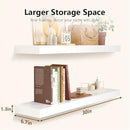 Habudda Floating Shelves for Wall, Display Shelf for Bathroom Bedroom Kitchen, Rustic Decor Pine Solid Wood Bookshelf, 30 Inch Long, Set of 2, White by CozyNest Decor