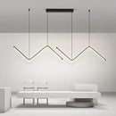 JAYMP Geometric Shaped Modern Chandelier LED Dimmable Pendant Lighting for Dining Room Kitchen Island Cafe Bar Hanging Lamp (Black, 49.2 Inch) by CozyNest Decor