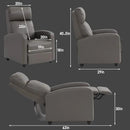 BestMassage | Recliner Chair | No Massage Function | Pu Grey | with Lumbar Support, Adjustable Push Back, Wide Armrests, Footrest & Padded Seat | Easy Assembly | for Living Room, Home Theatre by CozyNest Decor