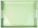 Turquoise Green Decorative Tray, Rectangular Large Serving Tray with Handles, Plastic Coffee Table Tray for Ottoman, Living Room, Kitchen Tabletop,15.7” x 11.8” x1.6” by CozyNest Decor