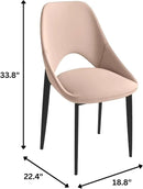 LeisureMod Amalfi Upholstered Fabric Dining Chair – Modern Side Chair with Iron Legs, Mid-Century Accent Chair for Dining Room or Kitchen by CozyNest Decor