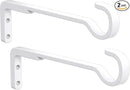 8 Inch 2 Pack White Heavy Duty Outdoor Plant Hangers for Hanging Baskets, Iron Hanging Plant Brackets for Hanging Plants Outside, Metal Plant Hooks Plant Wall Hooks for Hanging Lantern, Bird Feeder by GreenHaven Gardens